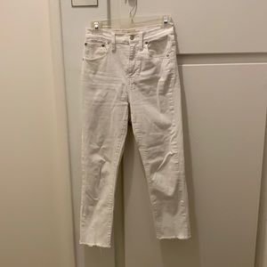 MADEWELL White High Rise Crop Jean